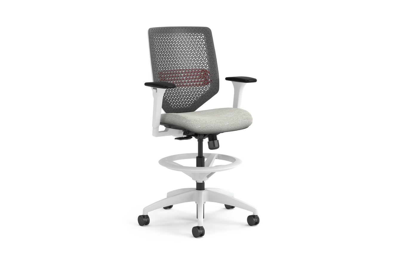Solve ReActiv Back Stool with White Frame