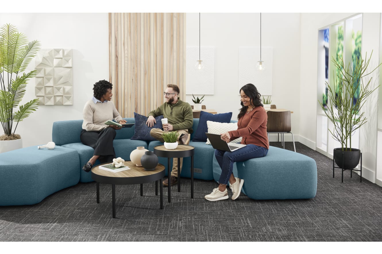 SoCo Modular Lounge with Sculpt Occasional Tables.