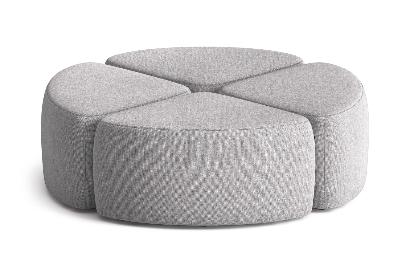 Four SoCo Quarter Circle Seats arranged to make a full circle.