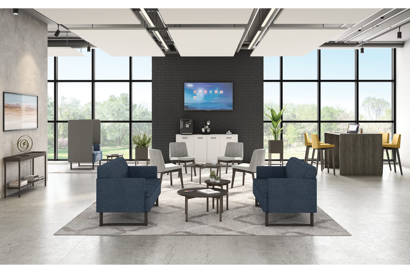 Mav, Flock, and West Hill Seating with Sculpt Tables.