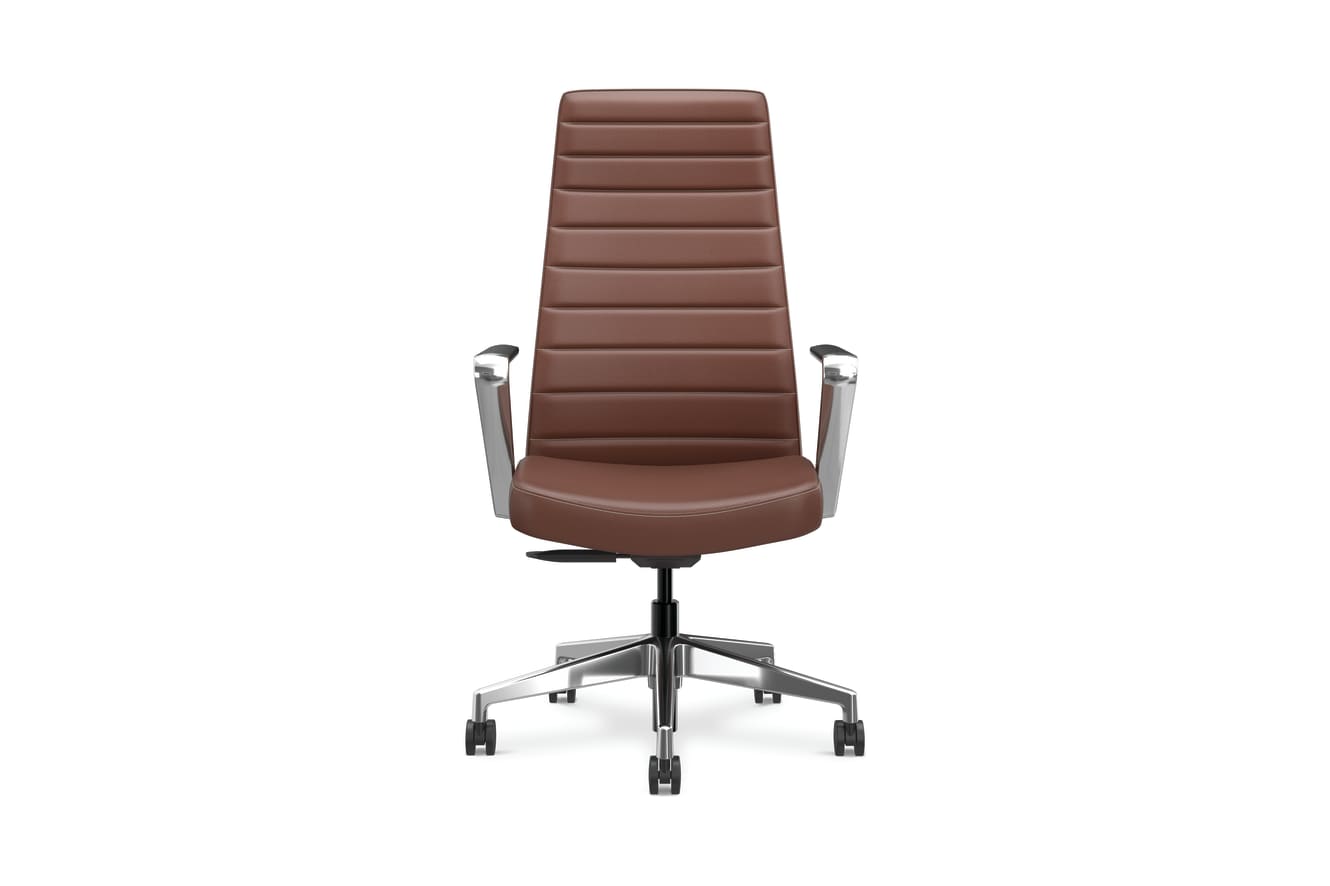 Cofi executive high-back chair with channel stitch shown in leather