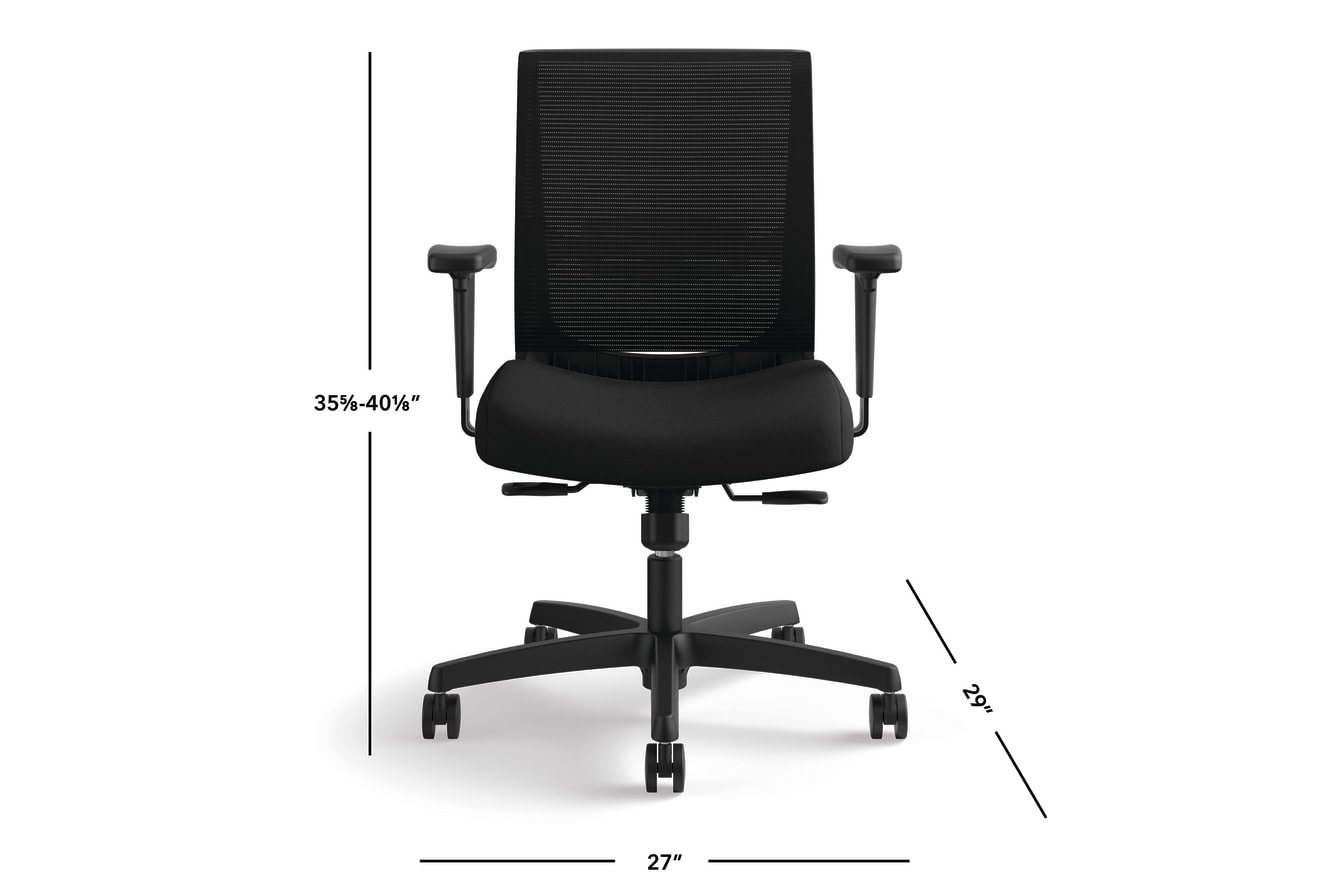 Convergence task chair in Black with Black mesh and frame