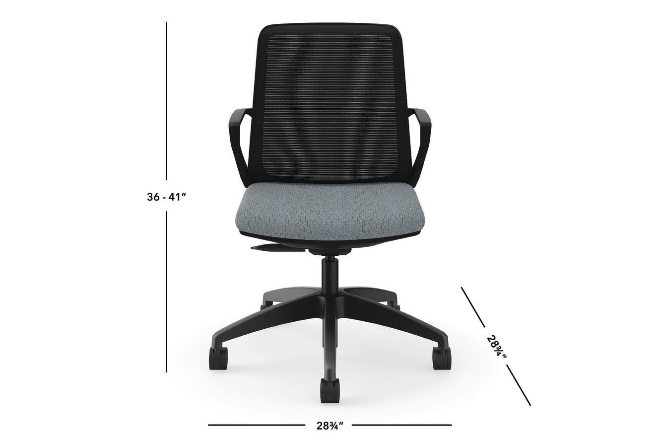 Cliq task chair in Basalt with Black mesh and frame