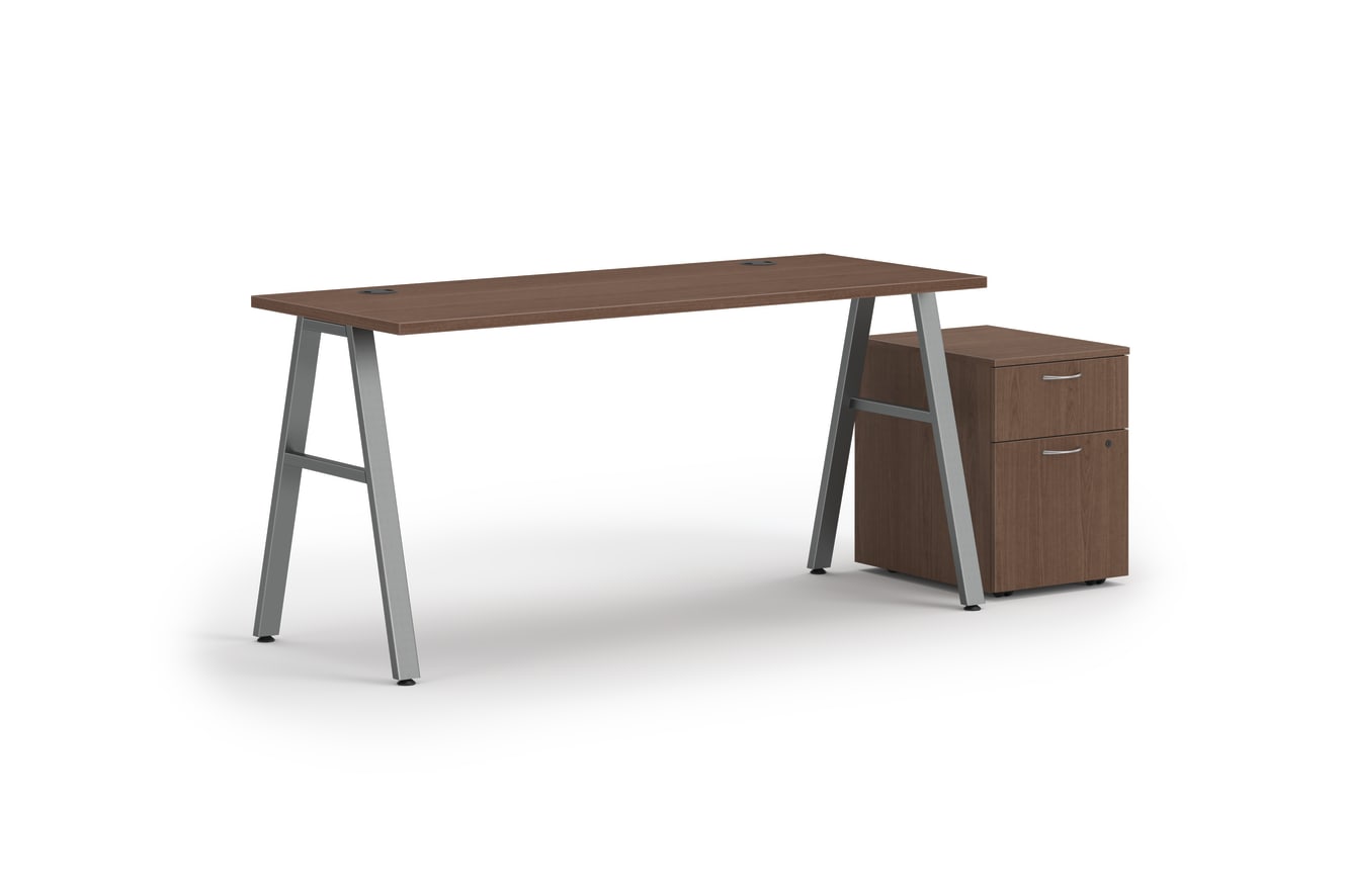 HON Mod A-Leg Desk with Personal Storage