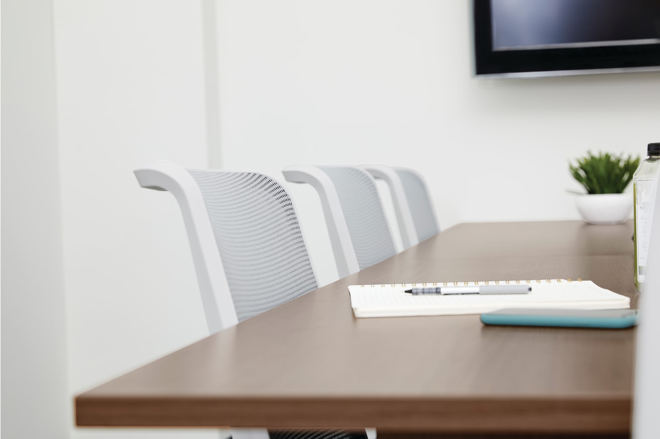 Mod Conference table with Cliq task chairs