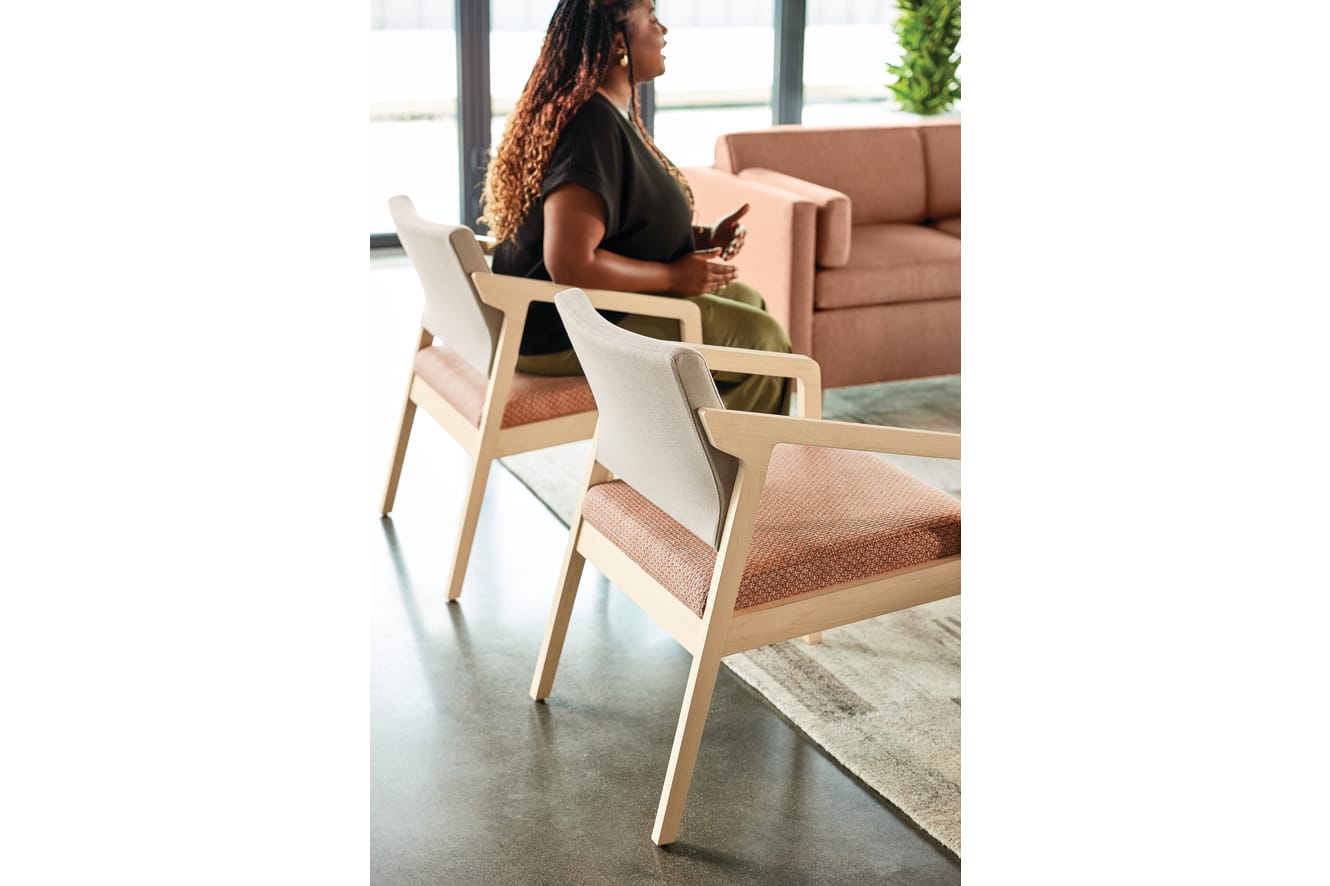 Confer chair with West Hill sofa