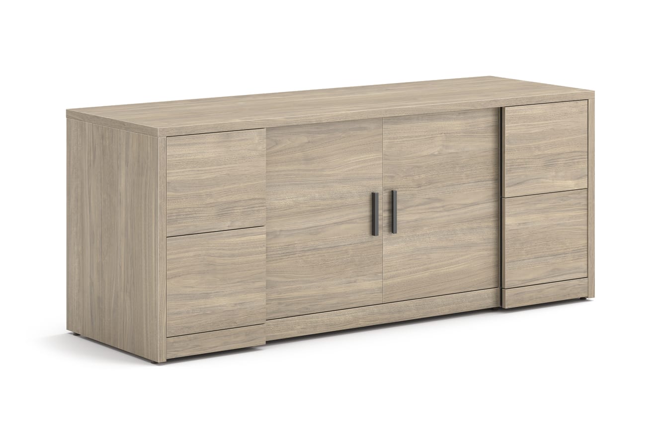 10500 Series credenza with doors and full pedestals.