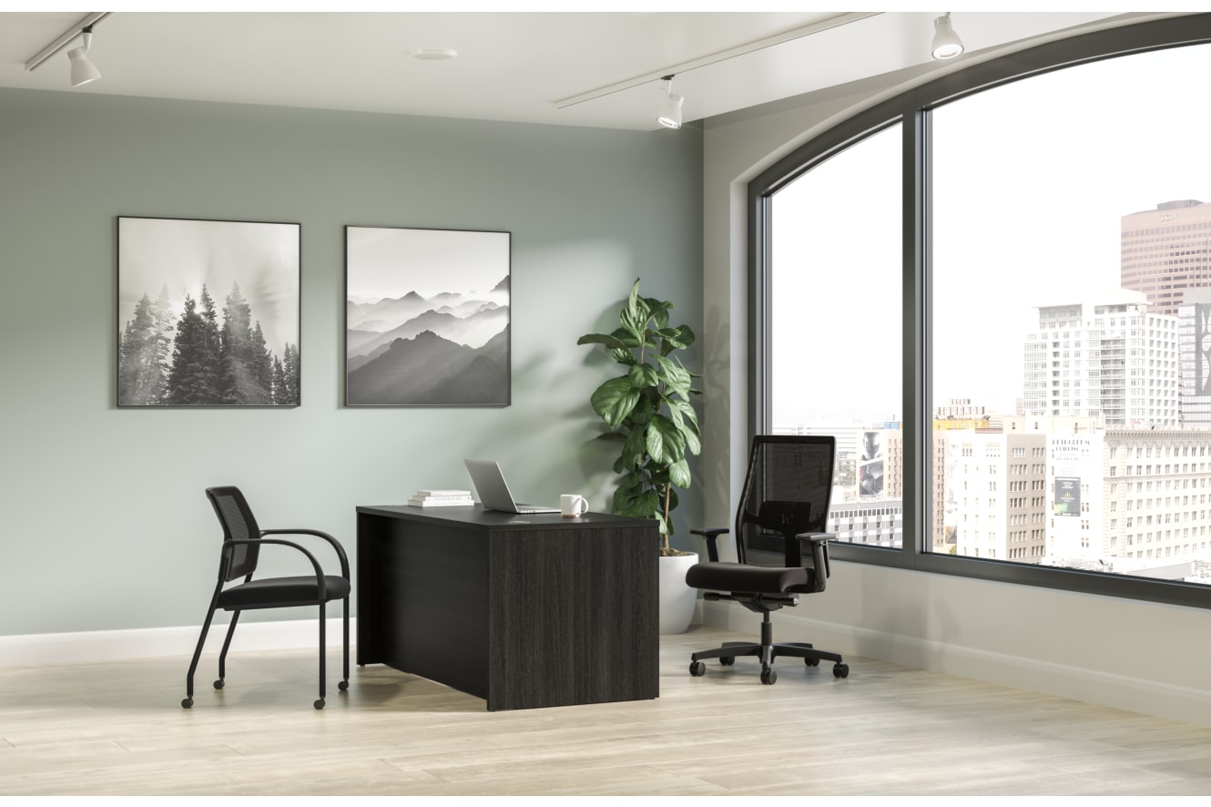 Mod desk in Slate Teak with Ignition seating
