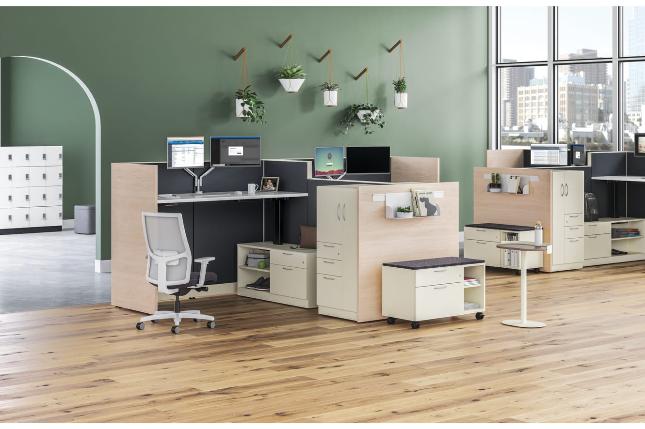 Contain with Abound panels, Coordinate desks and Ignition chair