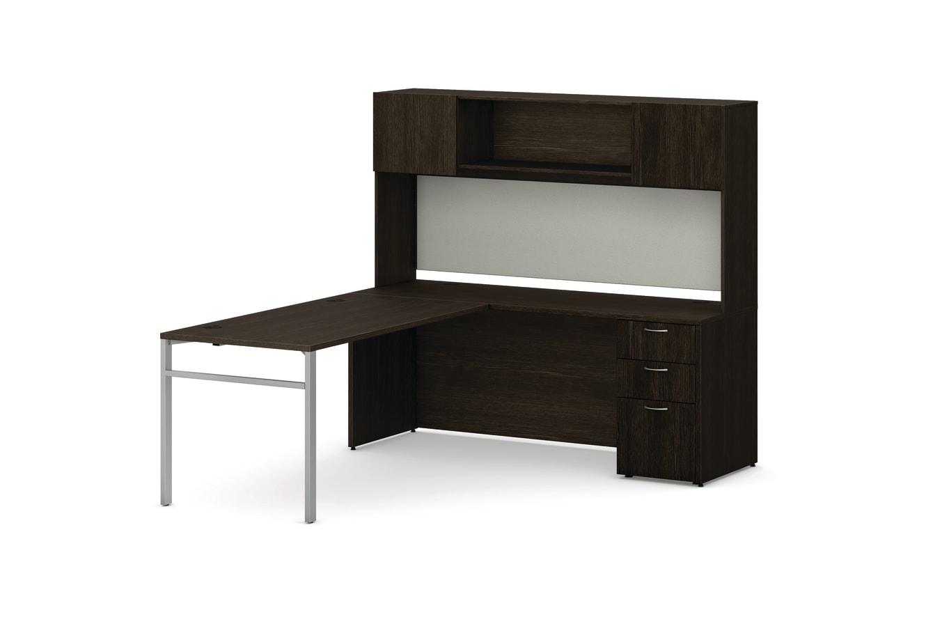Mod L-Station Desk Typical With H-Leg
