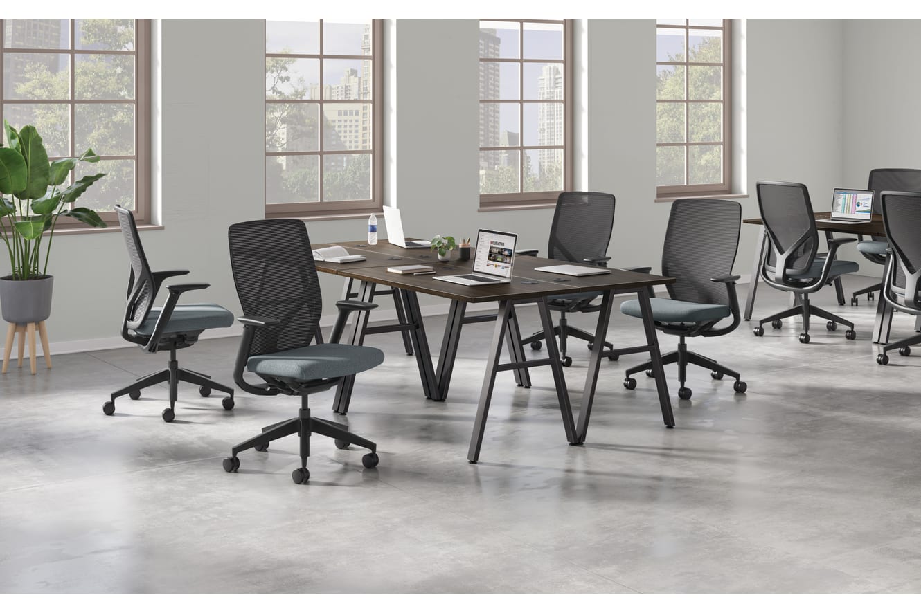 Mod Worksurface and A-leg with Flexion task chair
