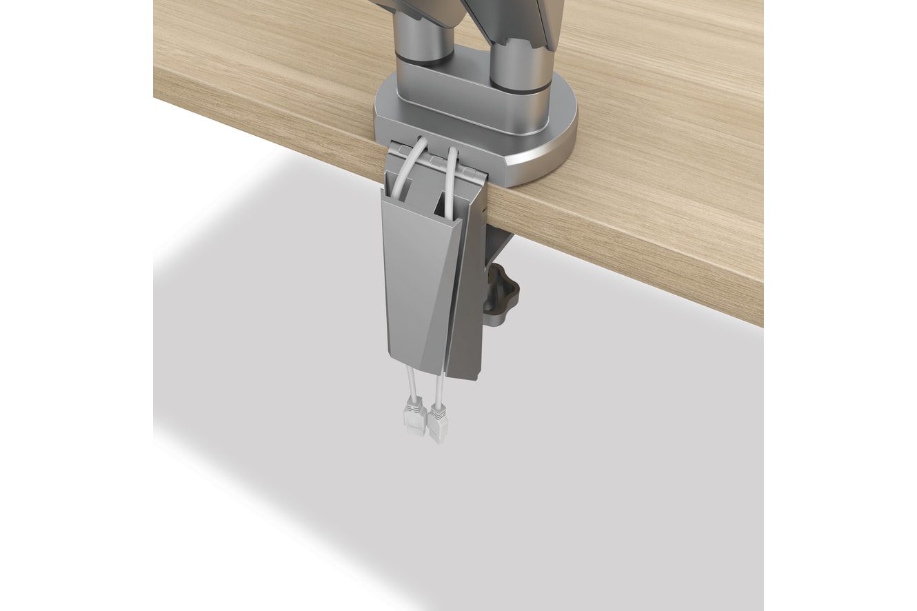 Dual monitor arm clamp