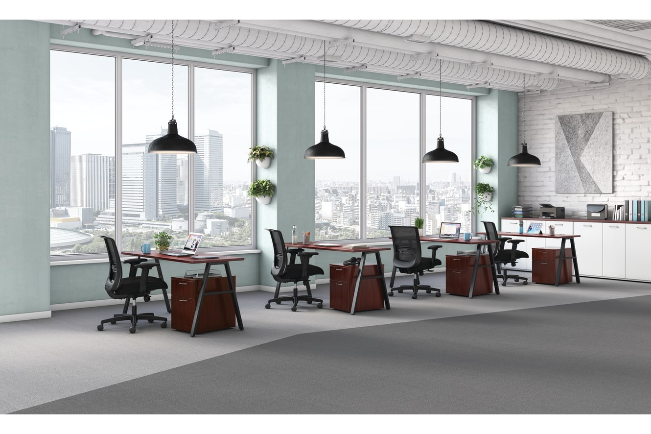 Mod desks and storage with Convergence seating.