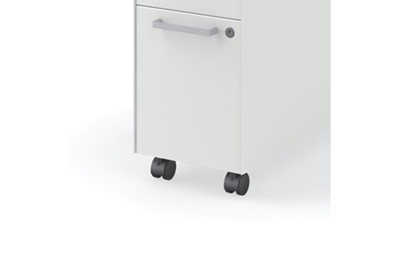 Fuse slim mobile pedestal in Designer White