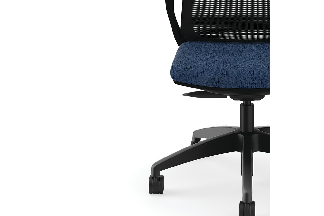 Cliq task chair in Blue with Black frame