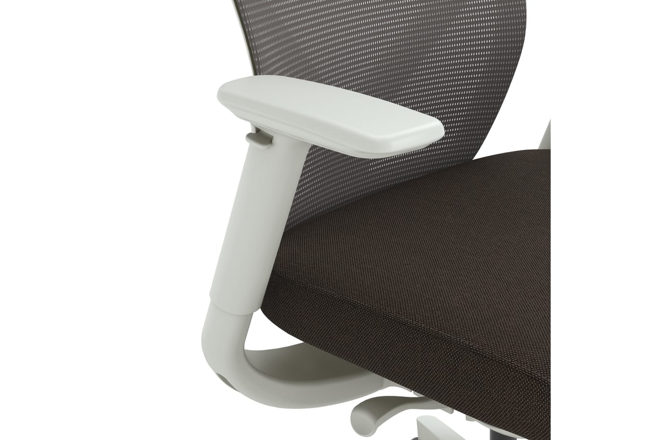 Up-close image of HON Flexion adjustable arm in Salt.