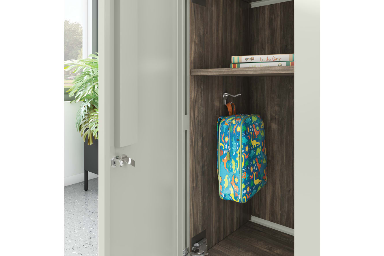 Interior of Class-ifi Combo showing small backpack on the hook.