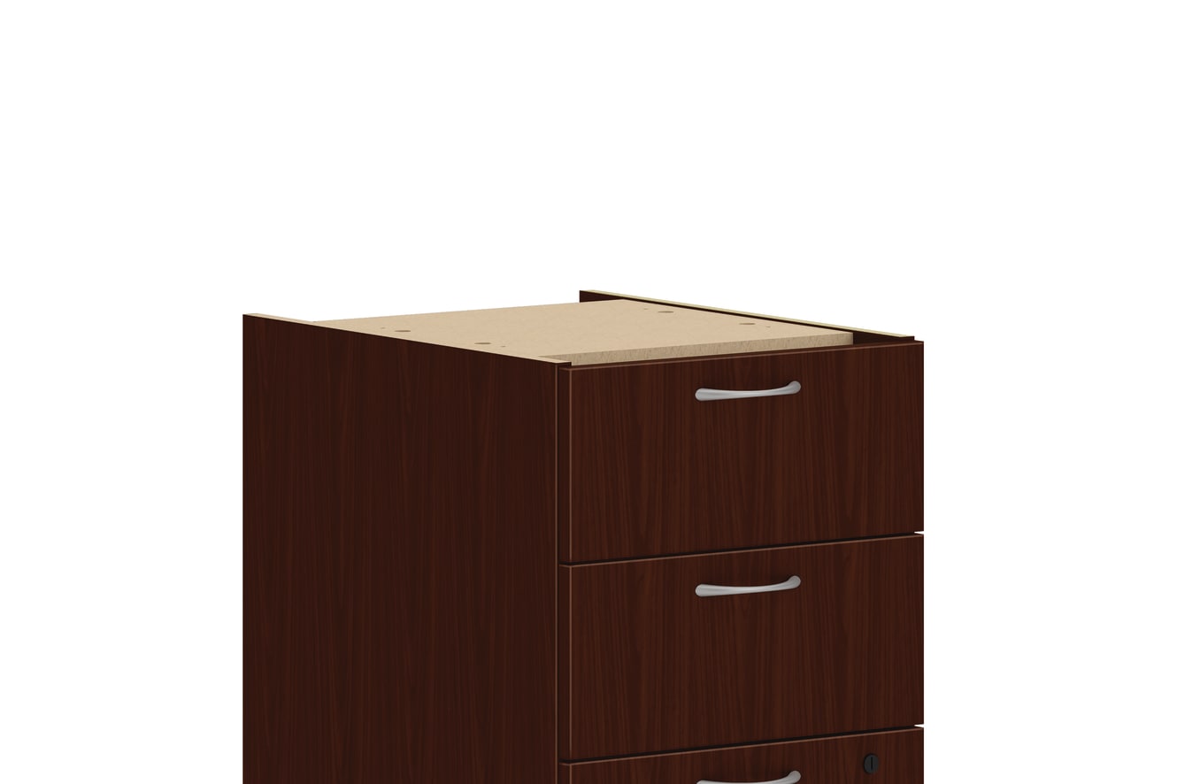 Mod box/box/file pedestal in Traditional Mahogany