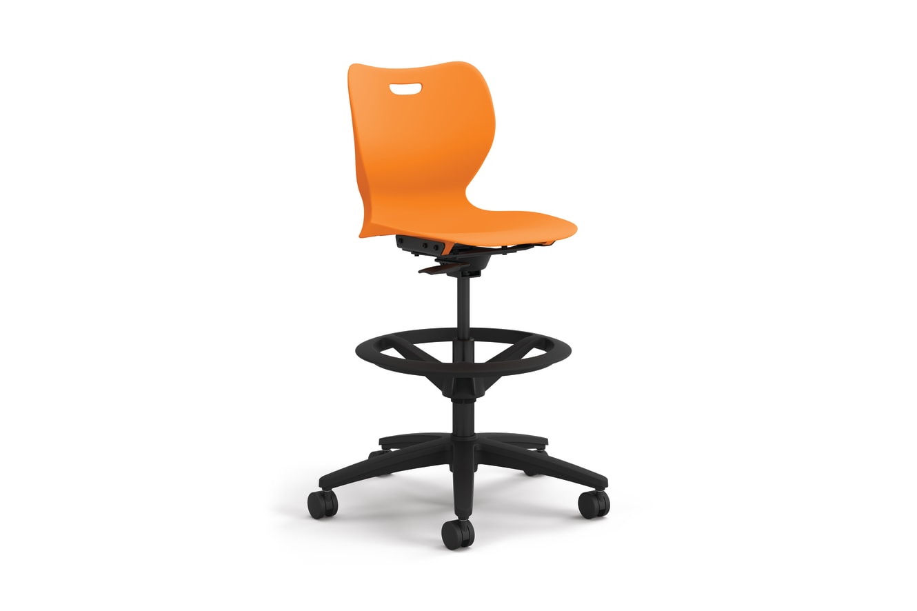 SmartLink Swivel Stool in Ember shell.