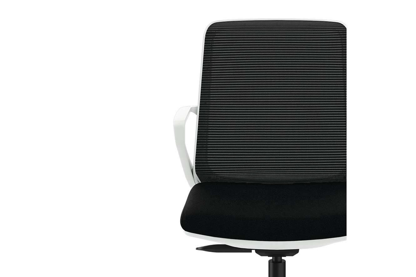 Cliq task chair in Black with White frame