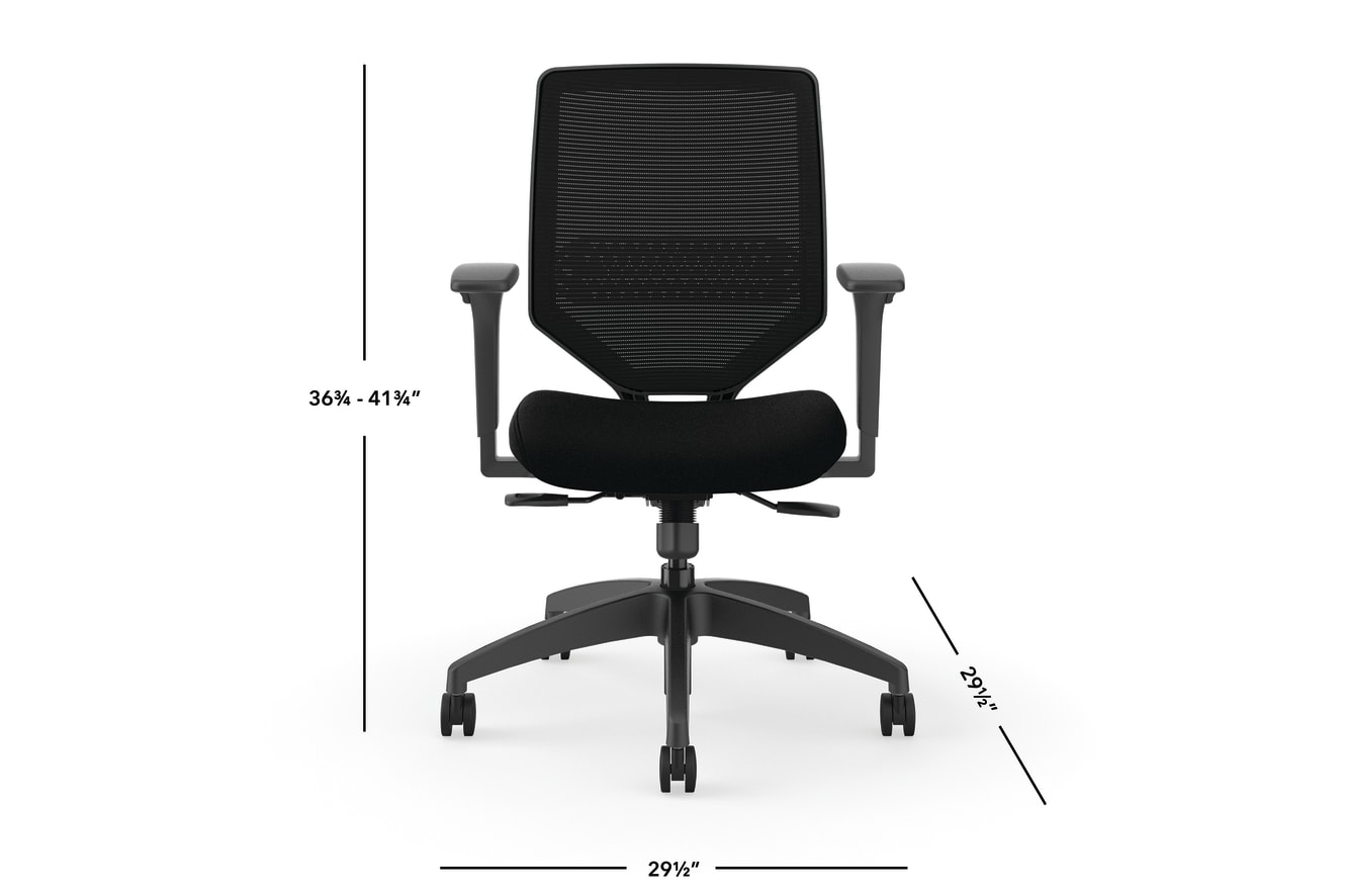 Solve task chair in Black with Black mesh and frame