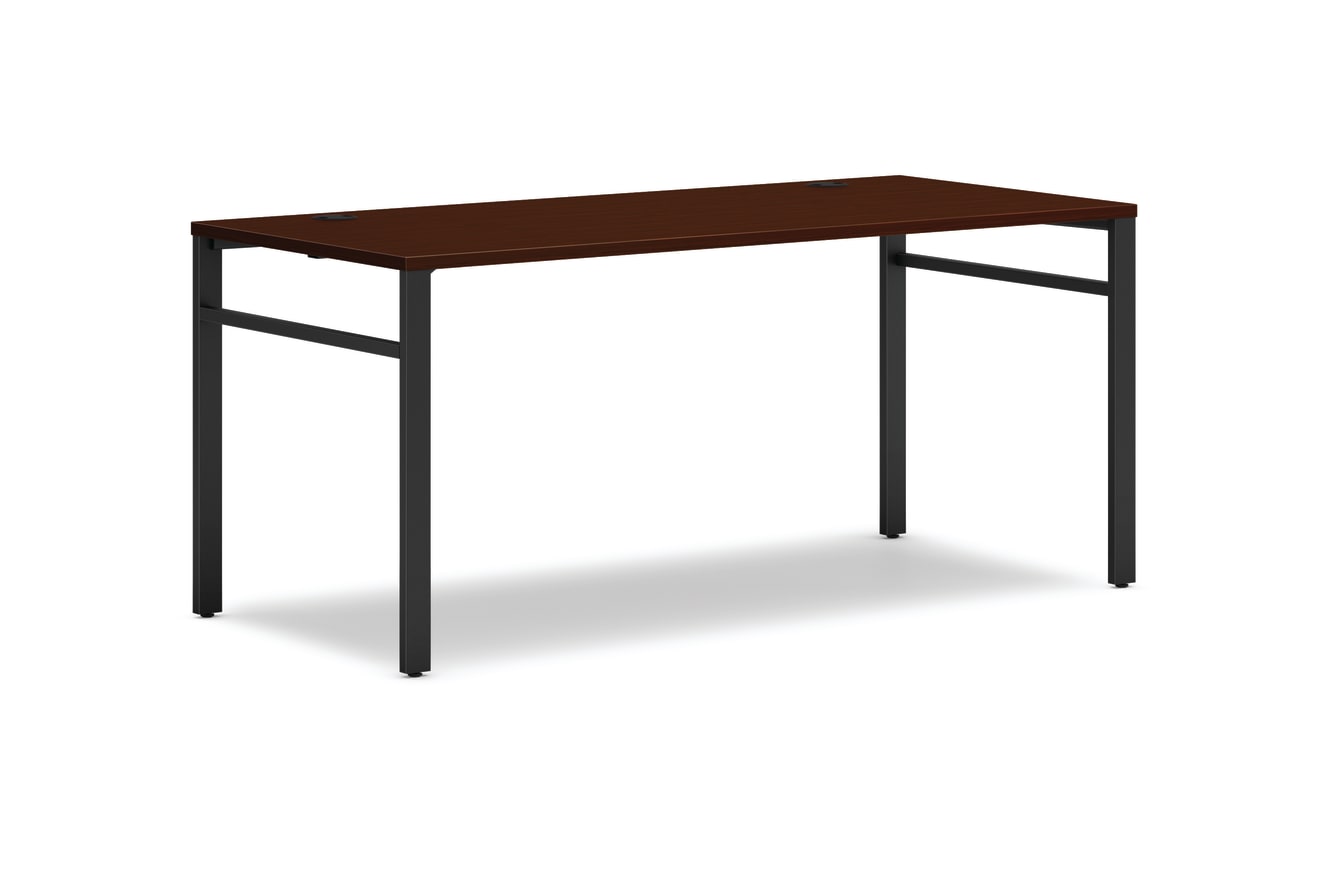 Mod table desk in Traditional Mahogany with Black u-legs