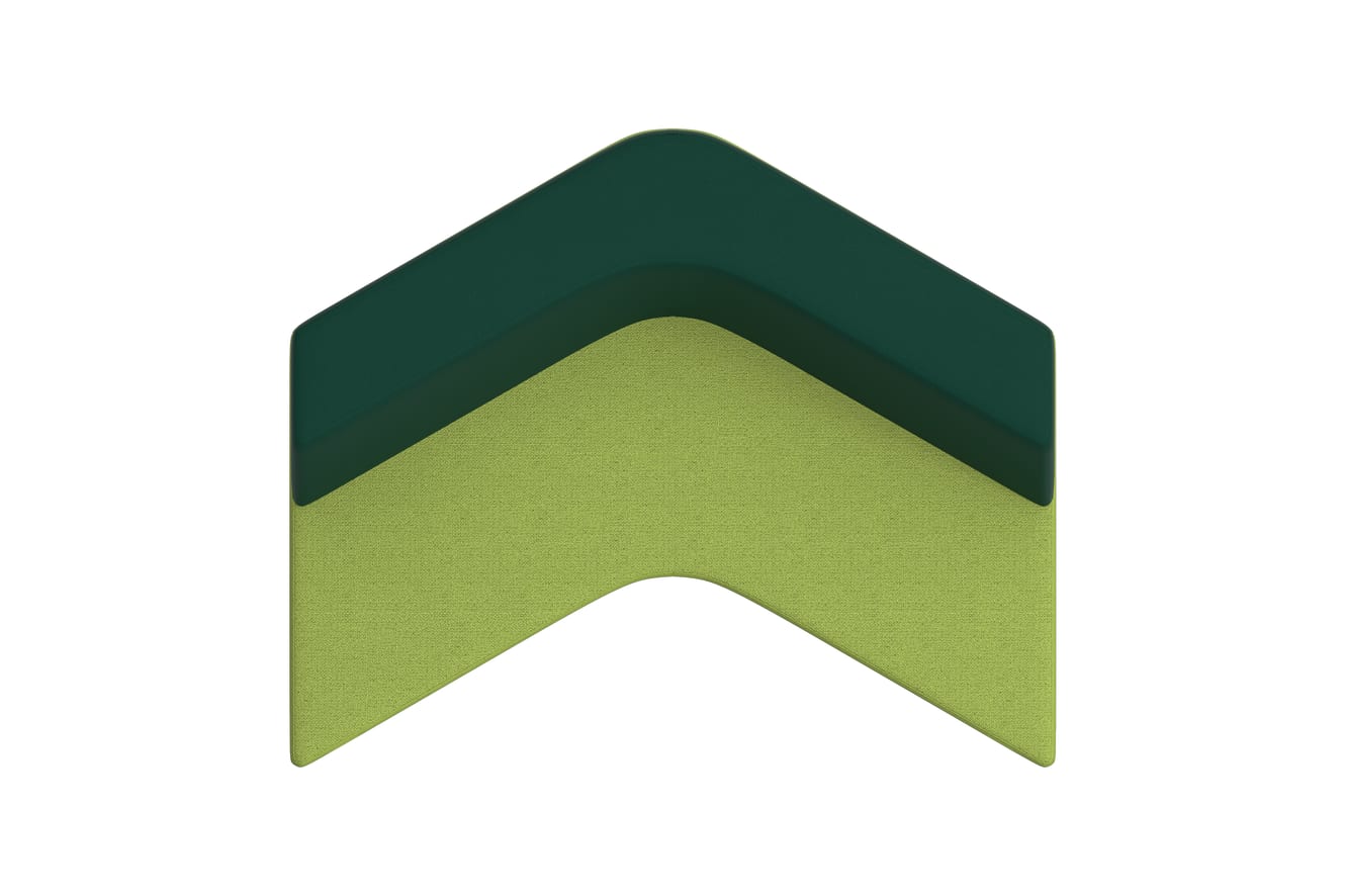 Top view of Tangram low-back arrow-in chair.