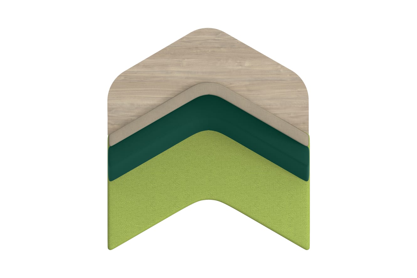 Top view of Tangram arrow-in bistro-back chair.