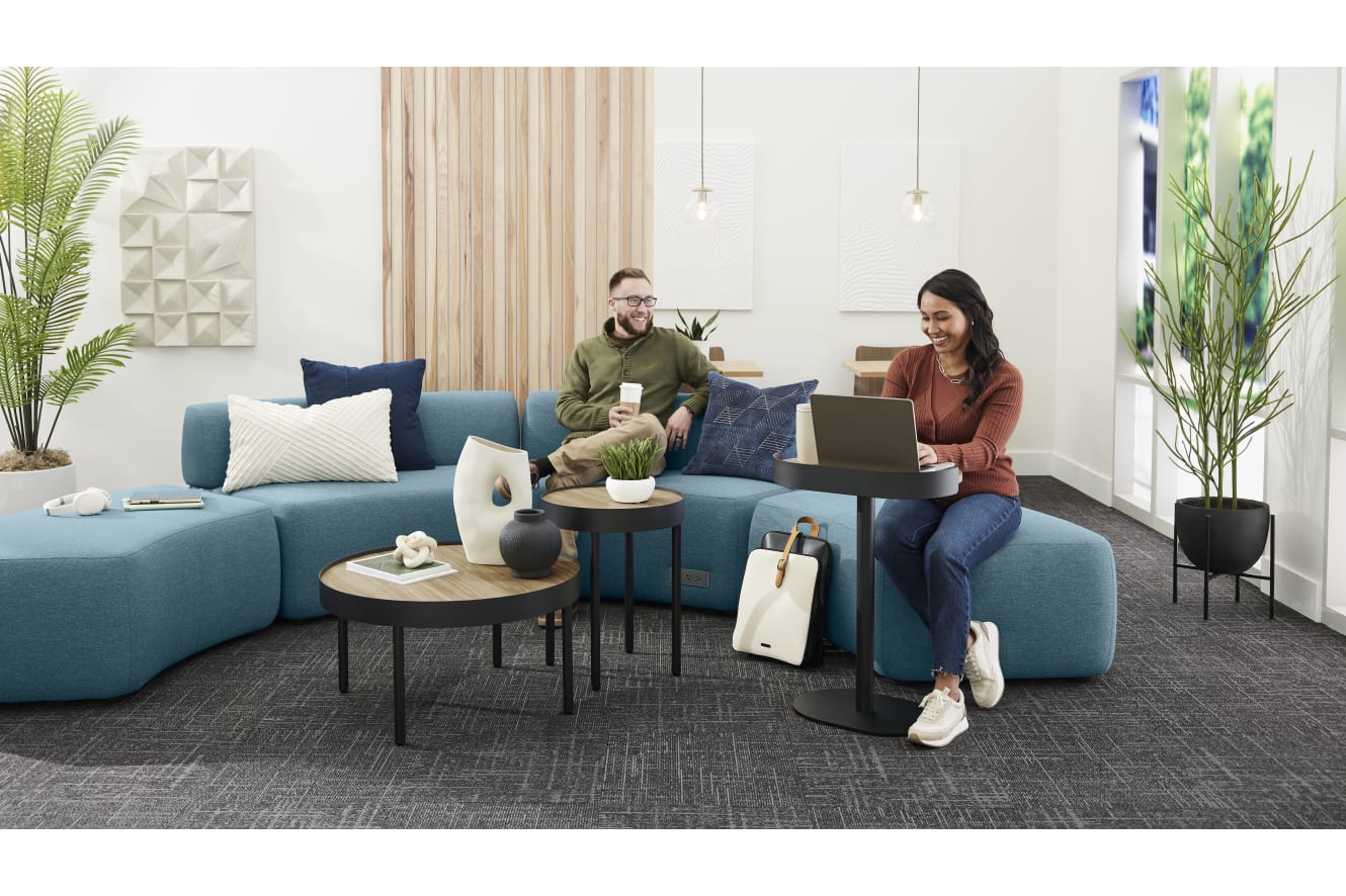 SoCo Modular Lounge with Sculpt Occasional Tables.