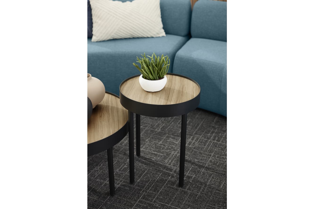 SoCo Modular Lounge with Sculpt Occasional Tables.