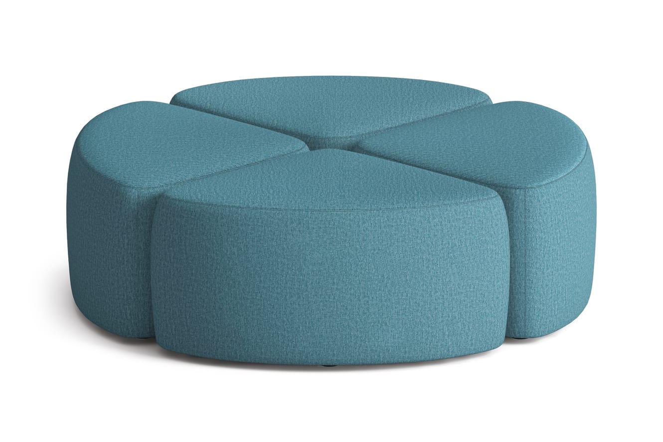 Four SoCo Quarter Circle Seats arranged to make a full circle.