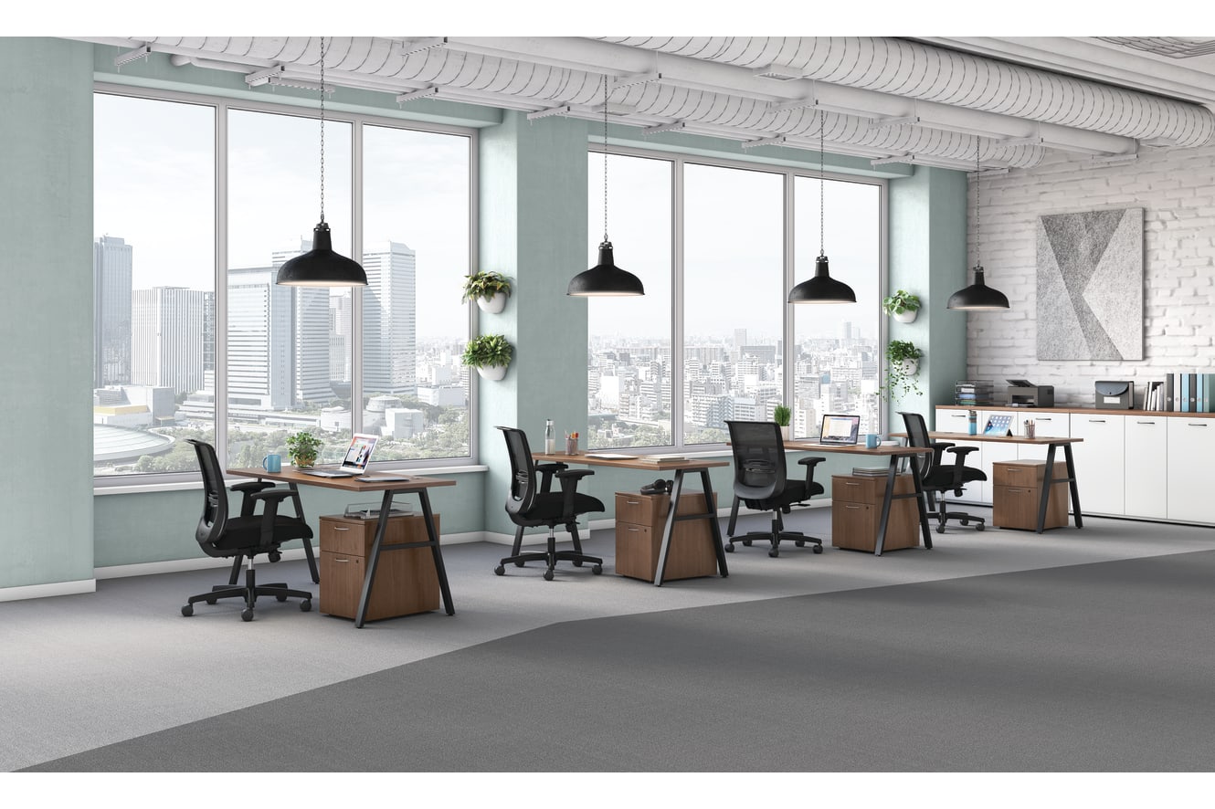 Mod desks and storage with Convergence seating.