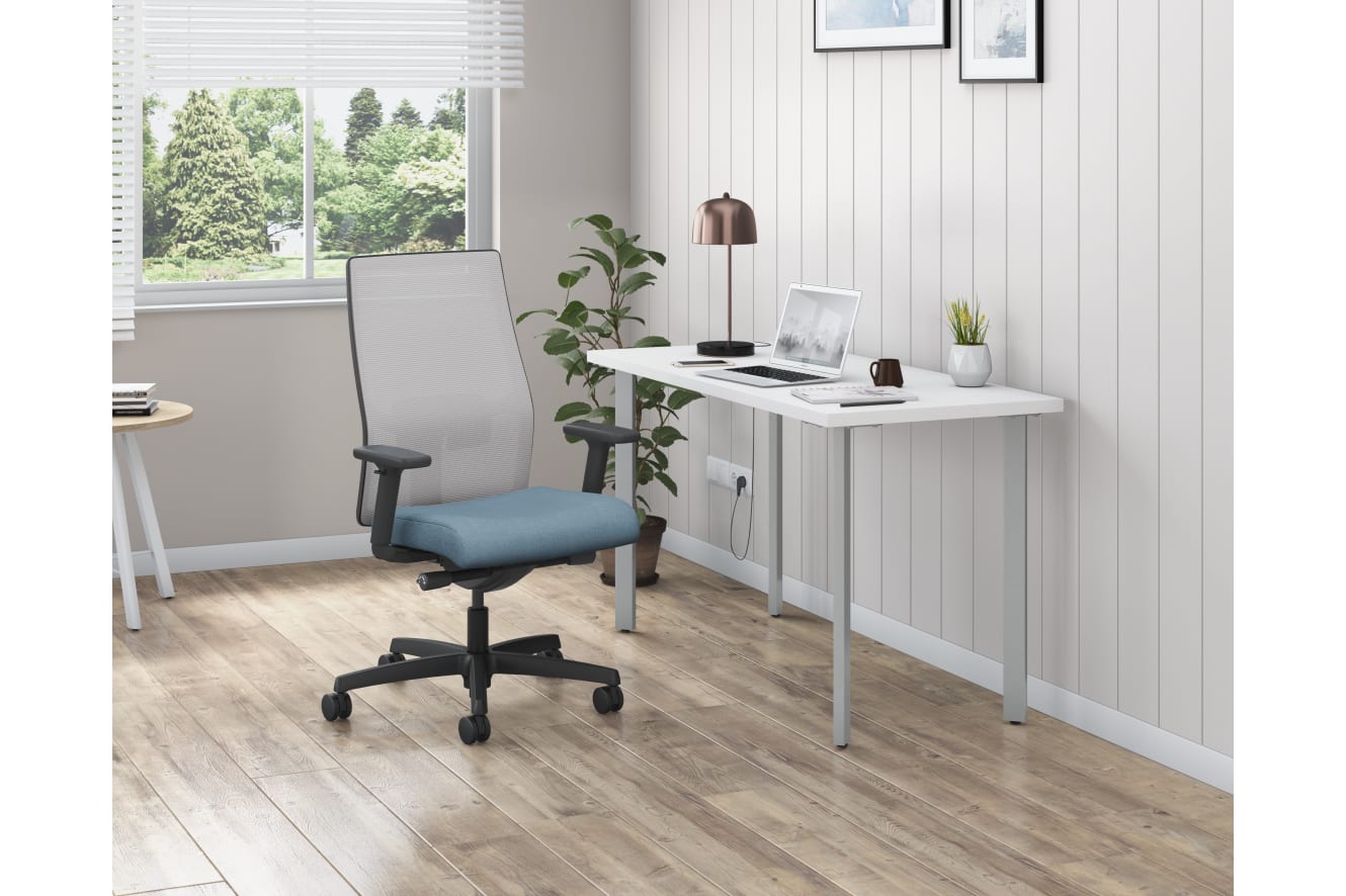 Ignition mesh task chair with Coze desk in home office