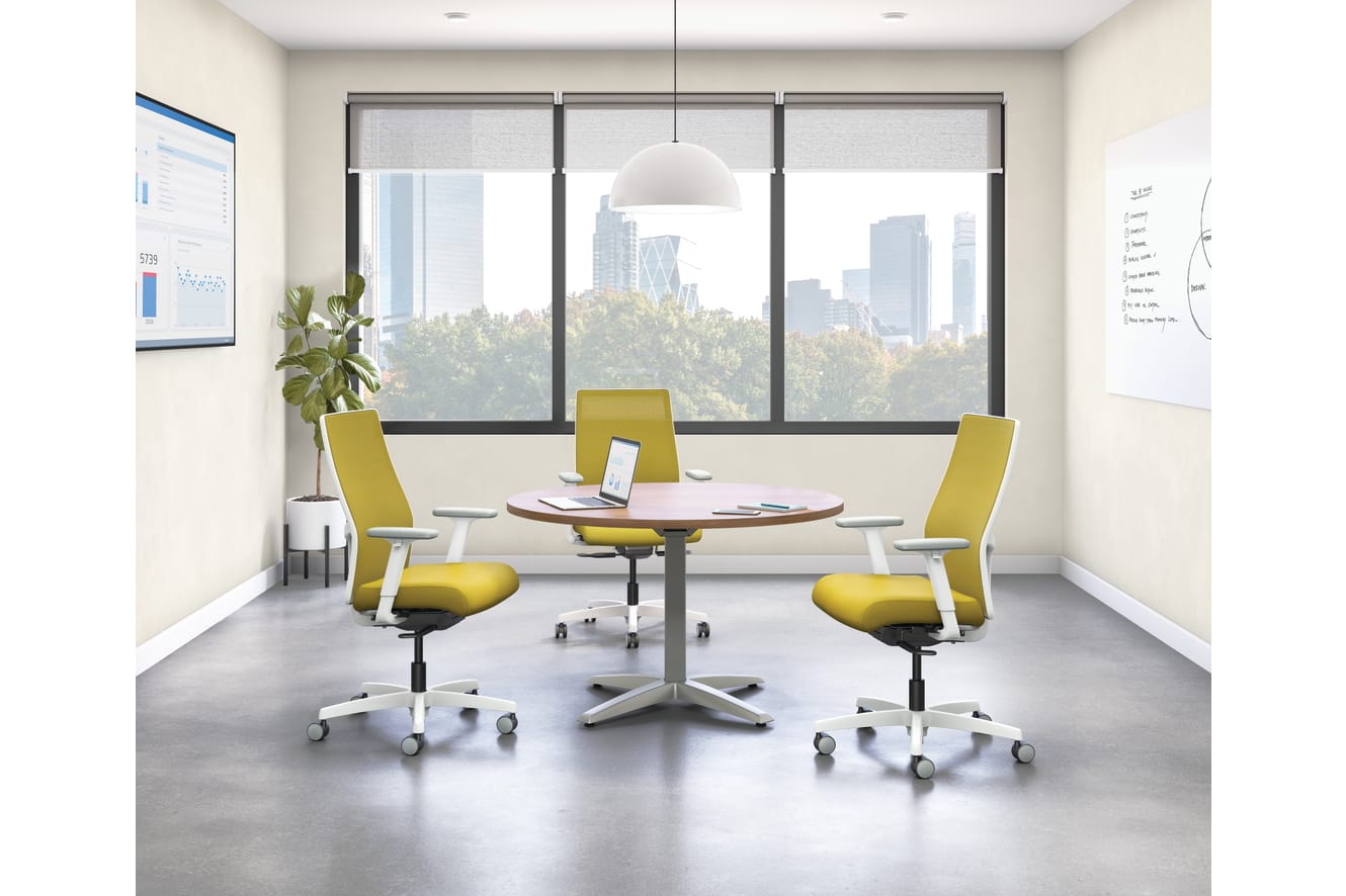 Small group meeting space with three Ignition task chairs