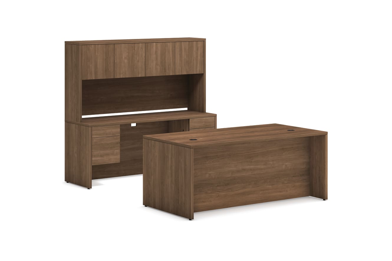 10500 Series executive desk with storage in Pinnacle laminate