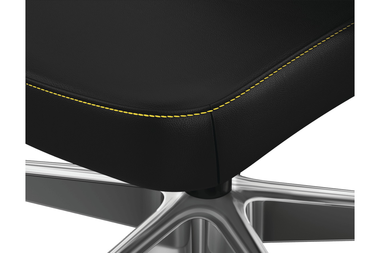 Cofi chair Yellow seat stitch detail