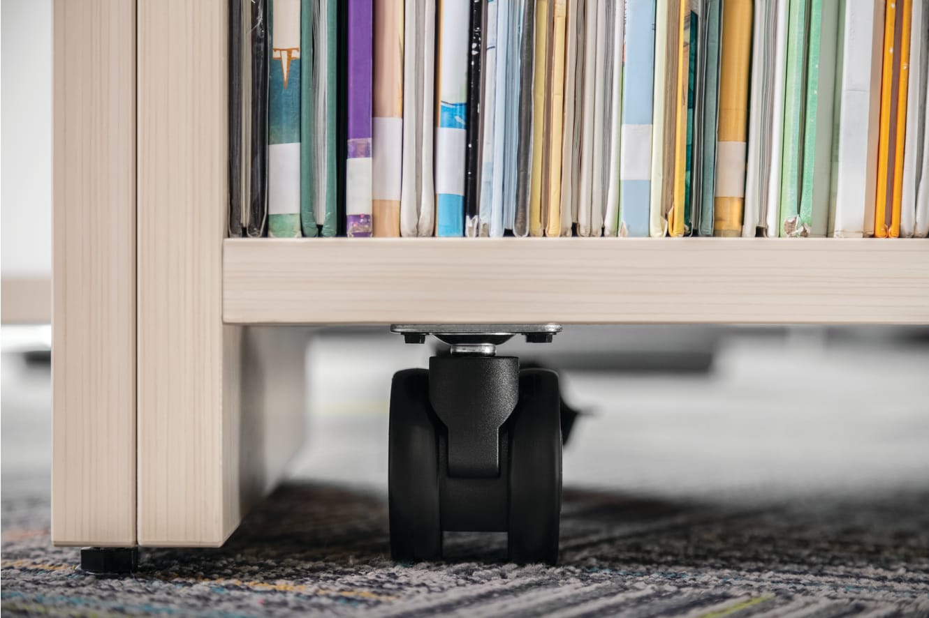 Storyline Linear Bookcase and Bistro Table.
