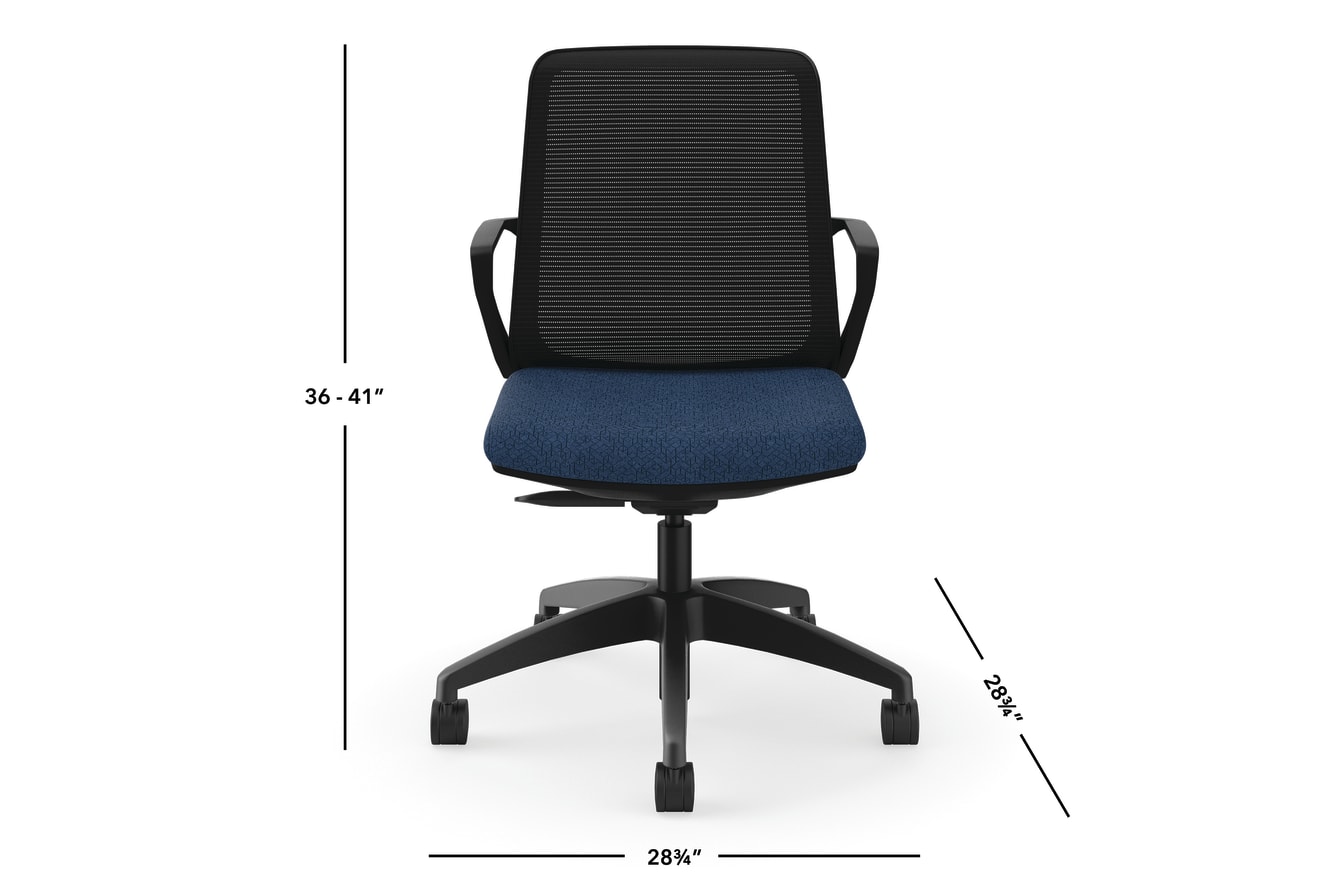 Cliq task chair in Navy with Black mesh and frame
