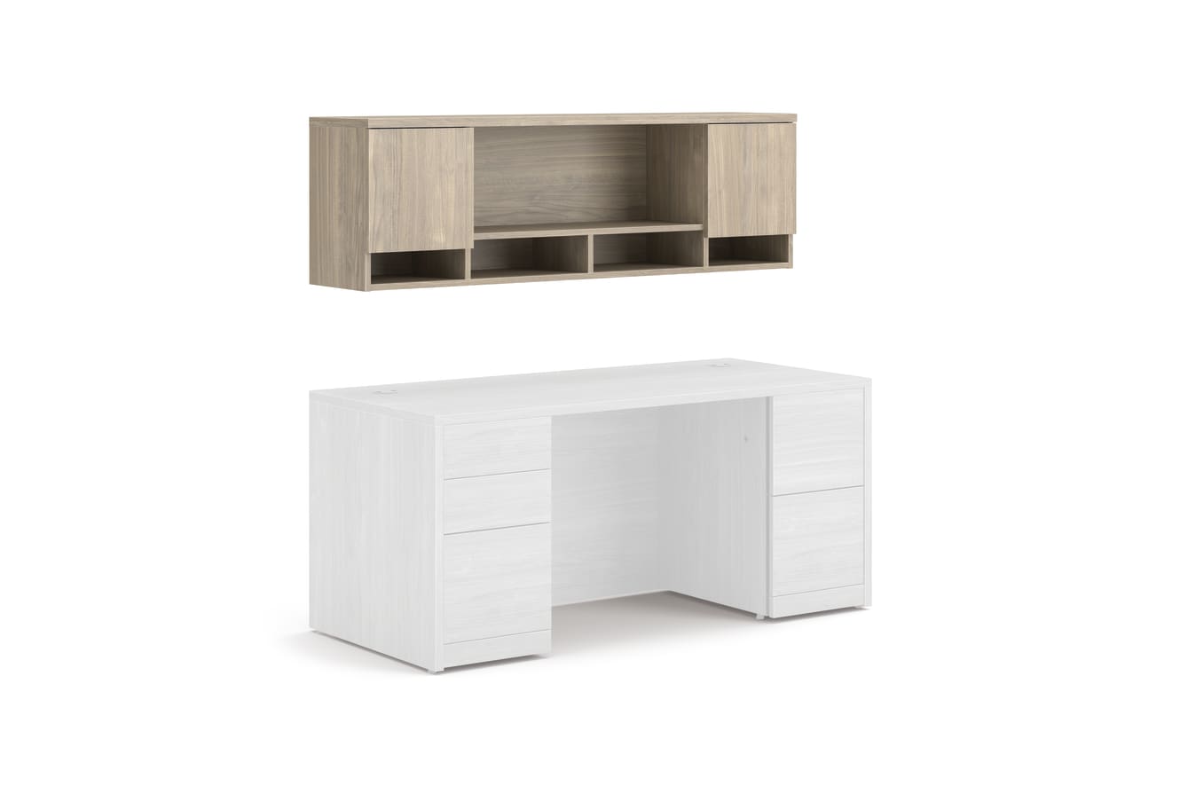 10500 Series wall-mounted open hutch with cubby