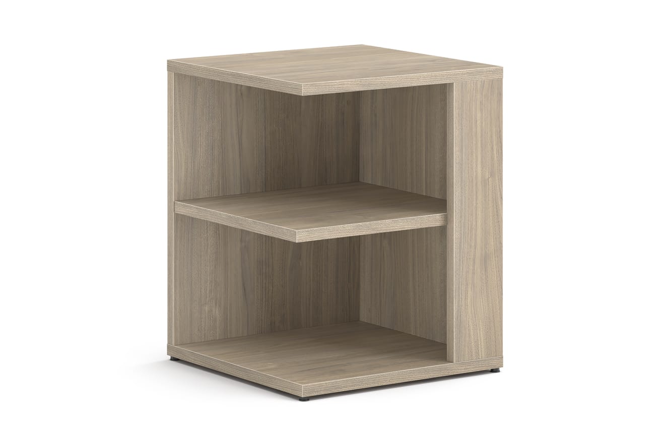 10500 Series square end cap bookshelf with two shelves