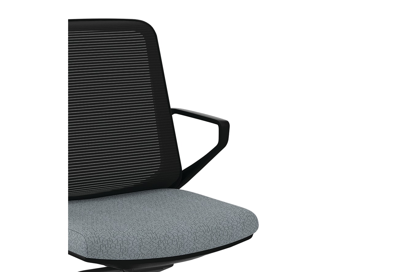 Cliq task chair in Gray with Black frame