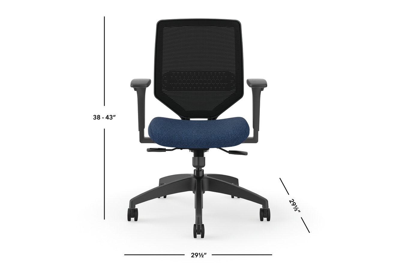 Solve task chair in Navy with Black mesh and frame
