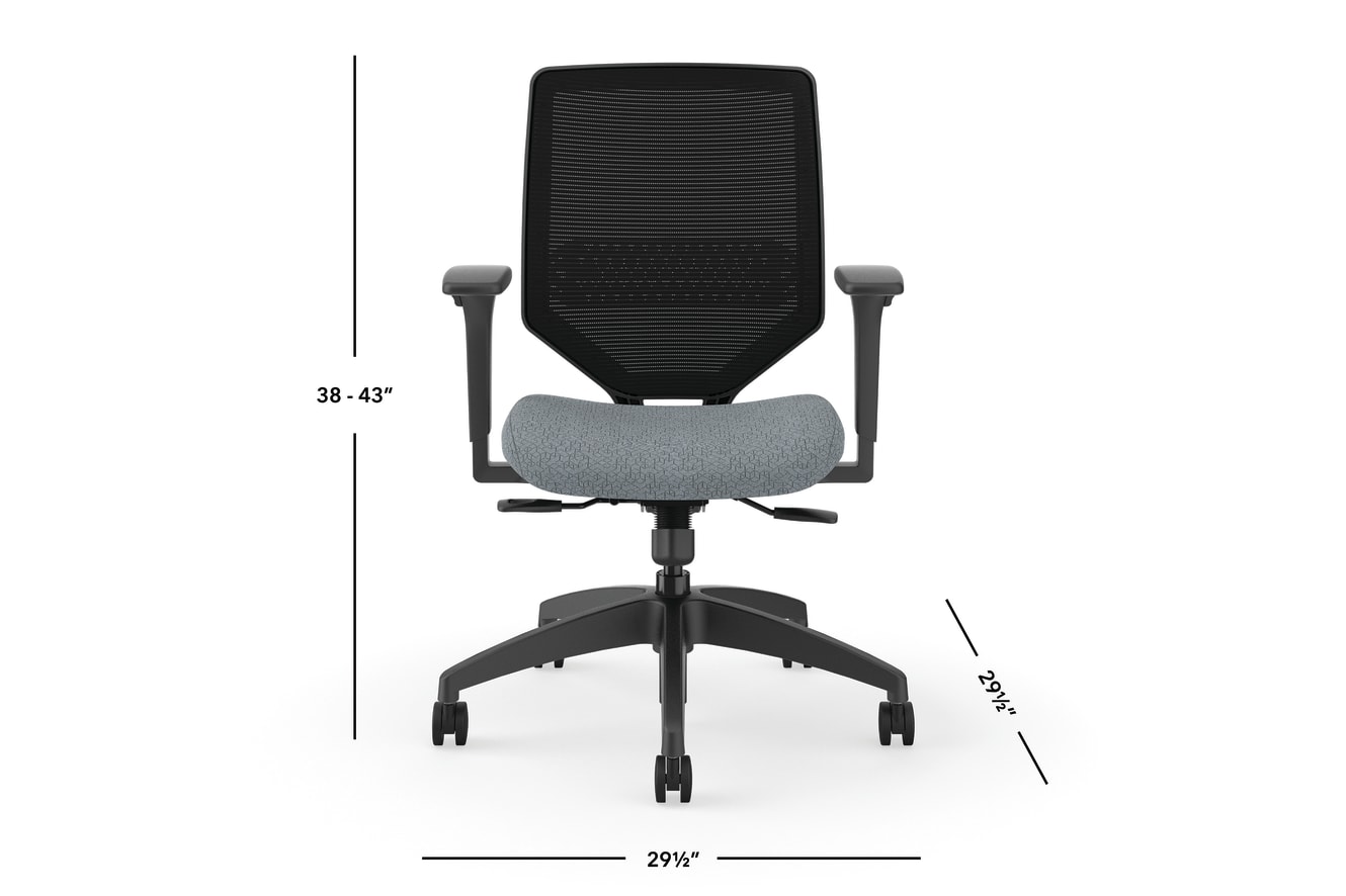 Solve task chair in Basalt with Black mesh and frame