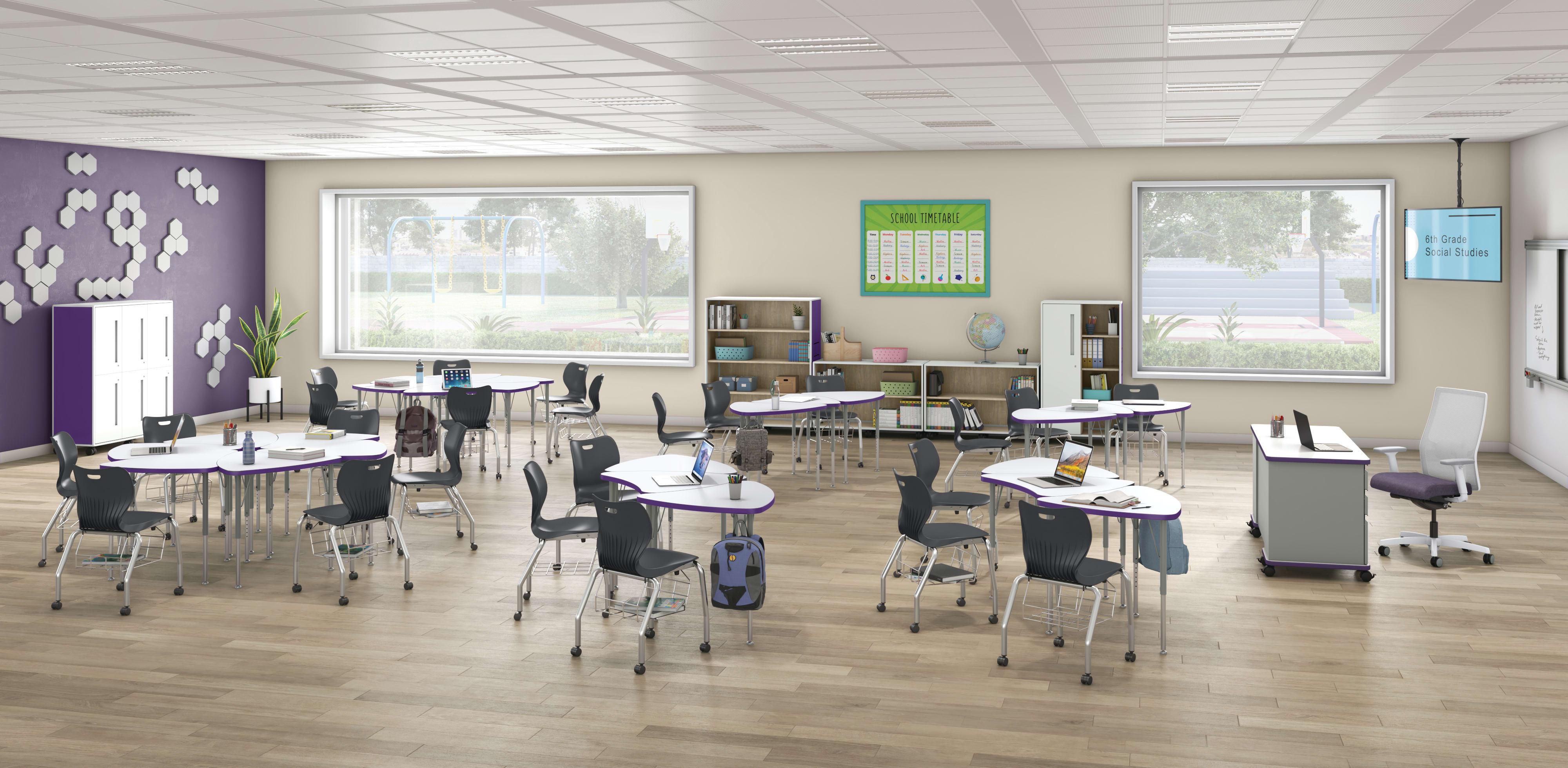 SmartLink and Build Desks with SmartLink Seating and Class-ifi Storage.