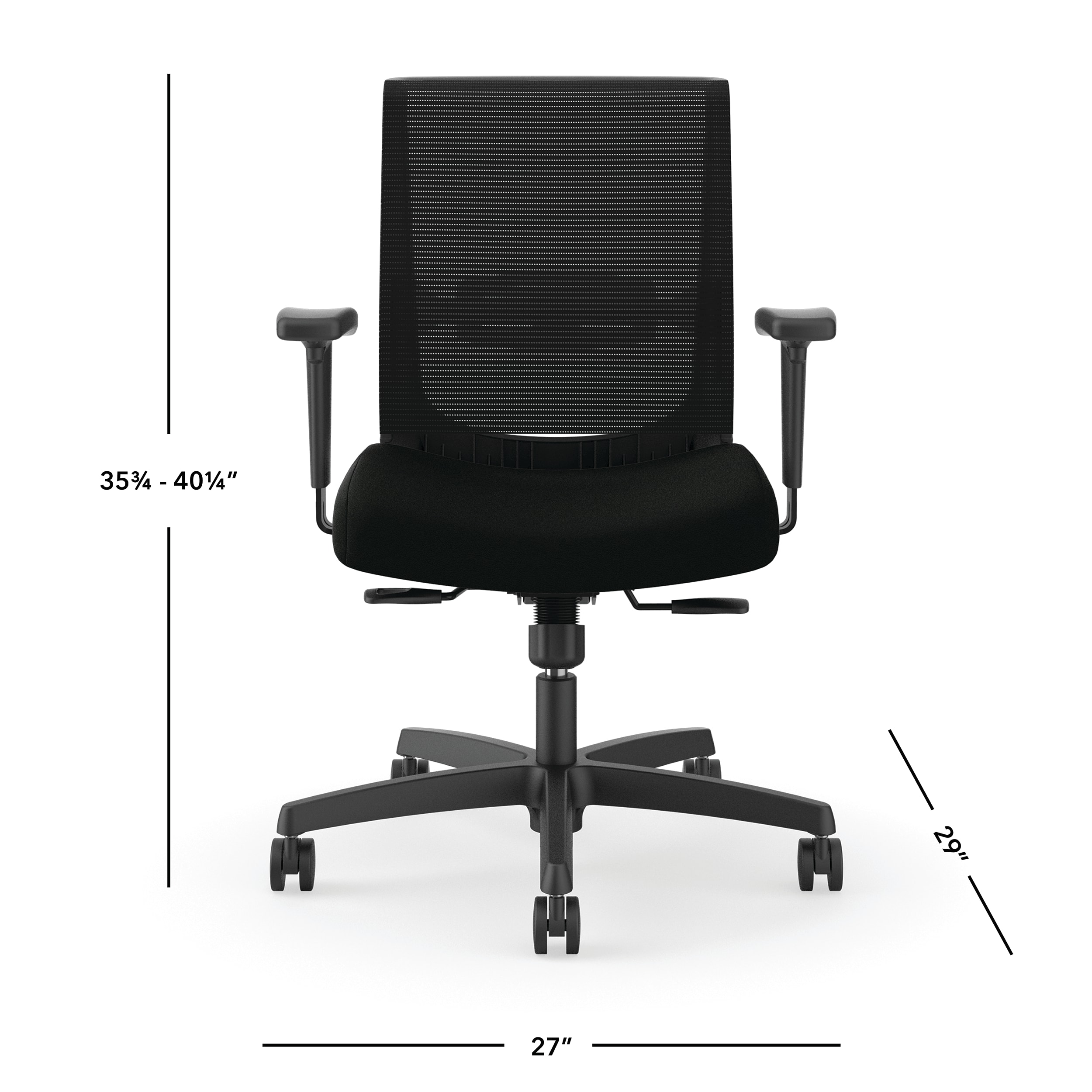 Convergence task chair in Black with Black mesh and frame
