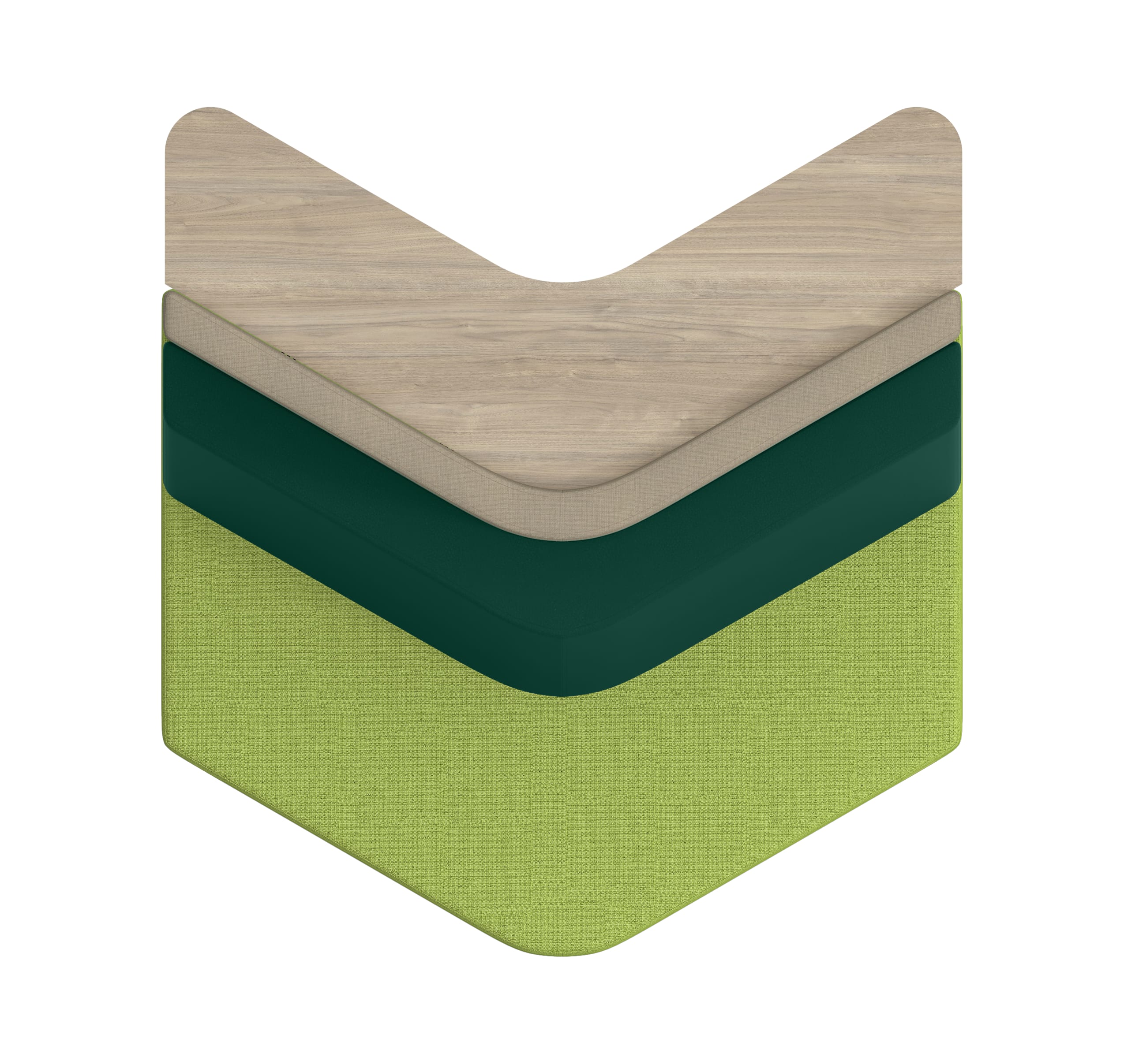 Top view of Tangram arrow-out bistro-back chair.