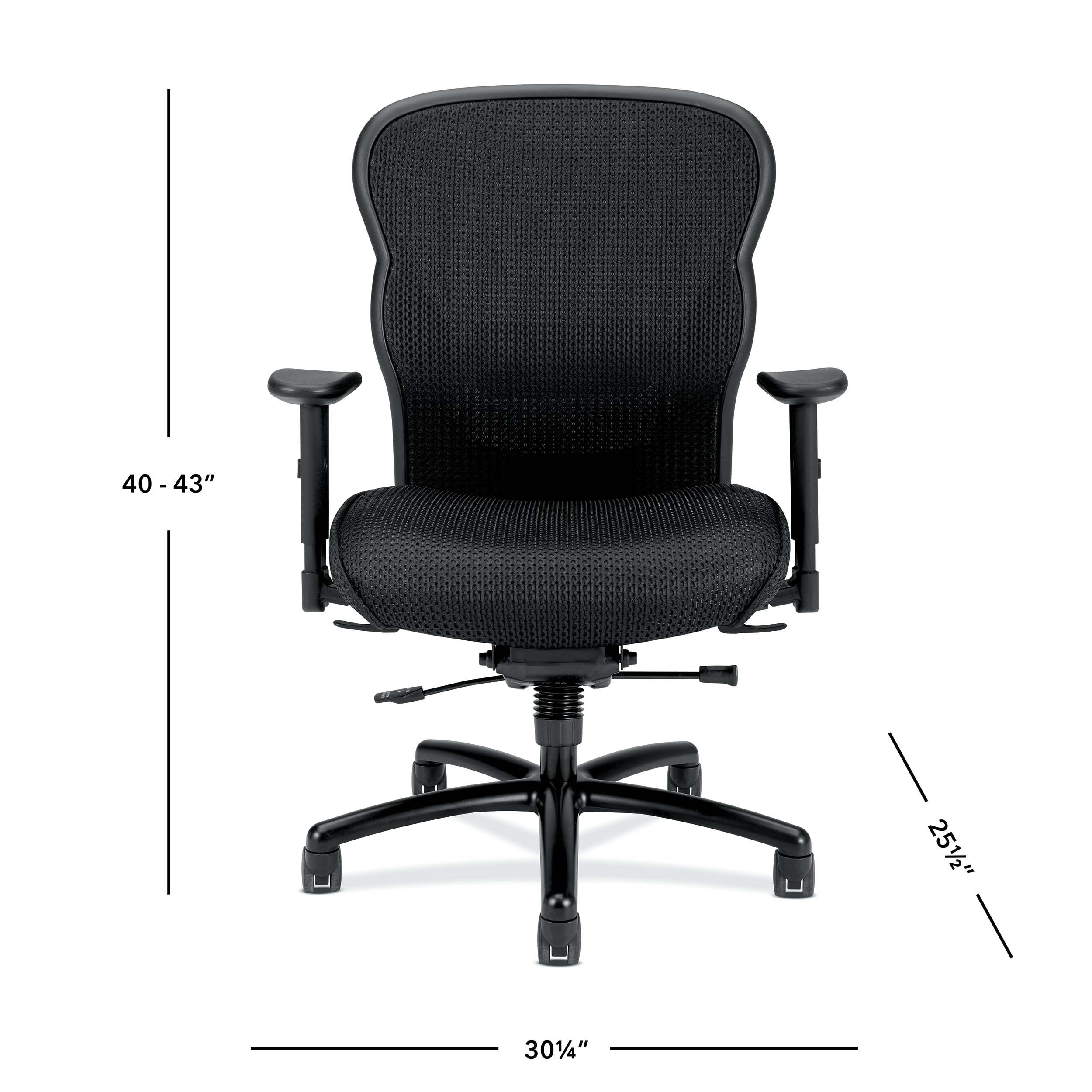 Wave big & tall task chair in Black