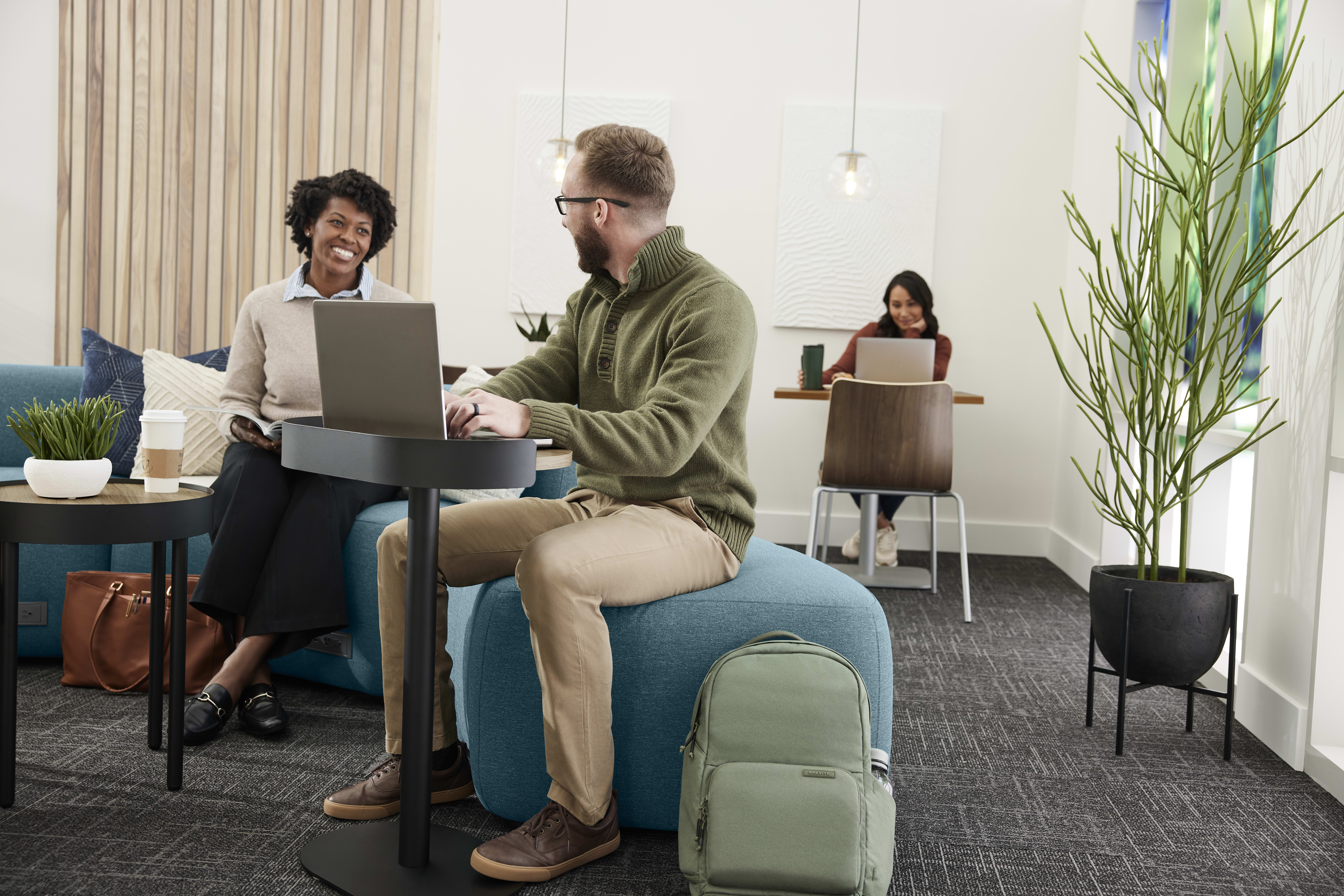 SoCo Modular Lounge with Sculpt Occasional Tables.