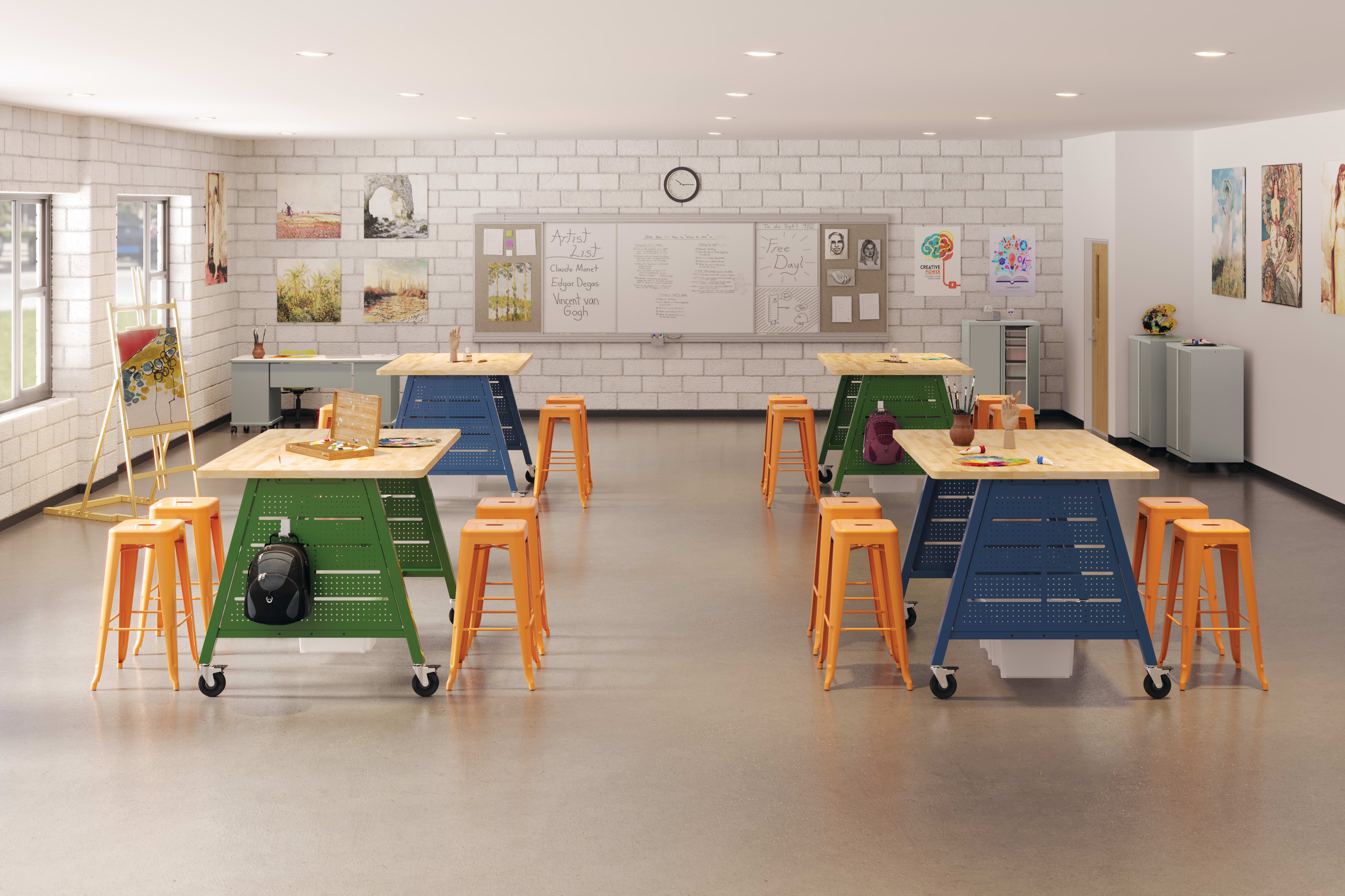 Build Makerspace Tables and Seating. SmartLink Storage.