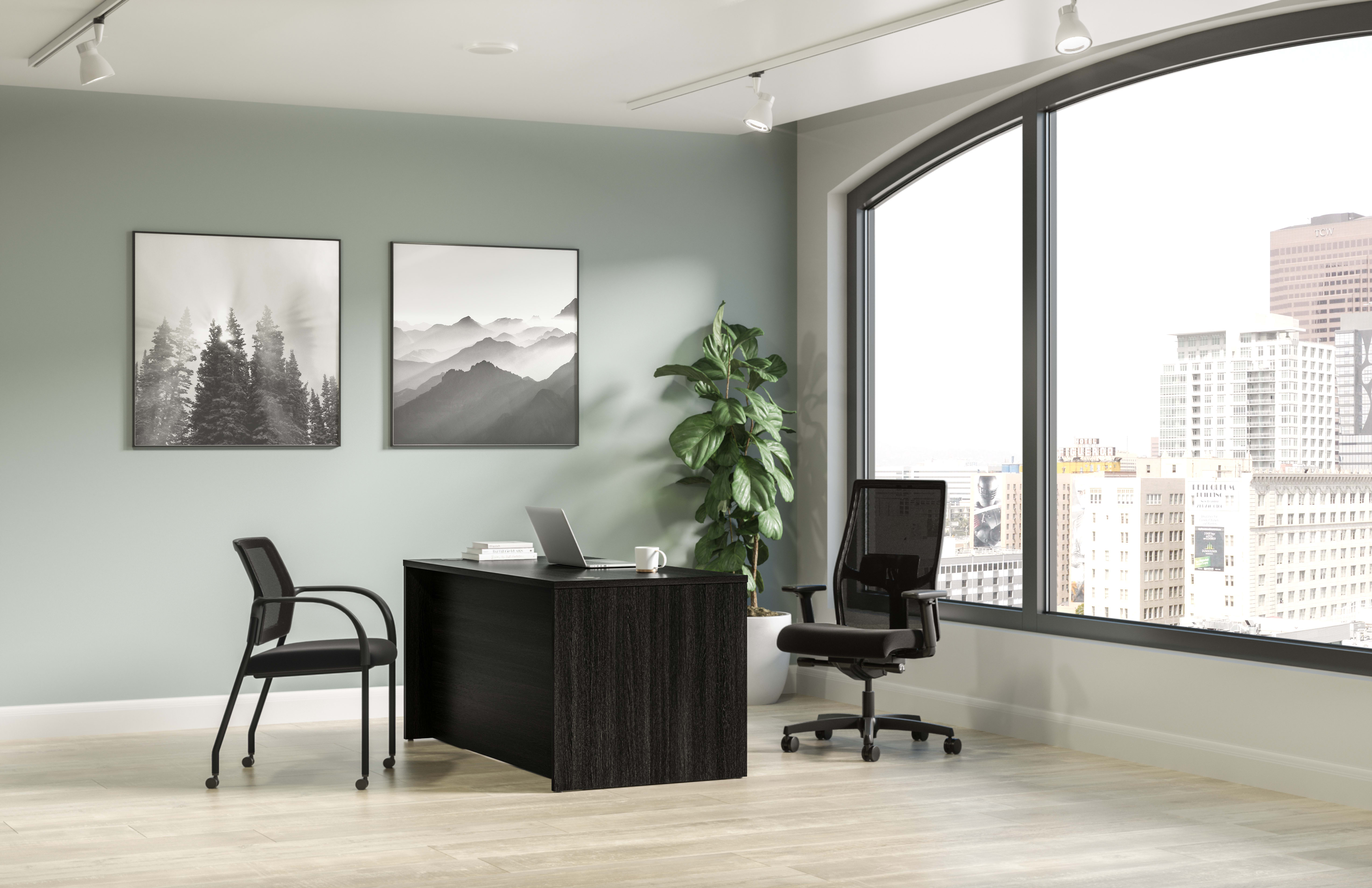 Mod desk in Java Oak with Ignition seating